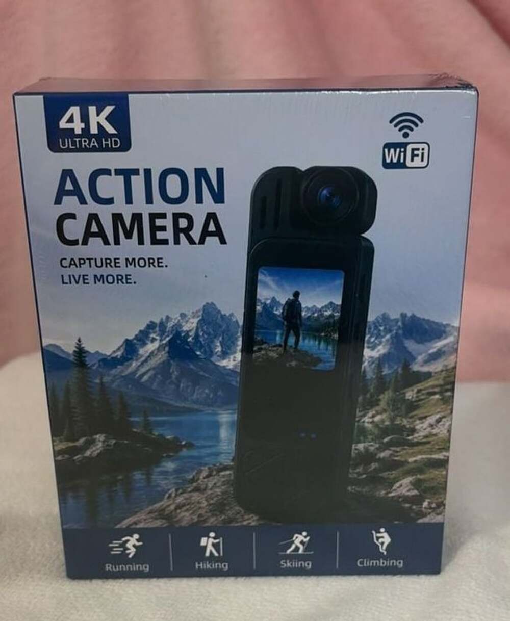 4K Ultra HD Action Camera with 180° Lens Rotatable and WiFi
